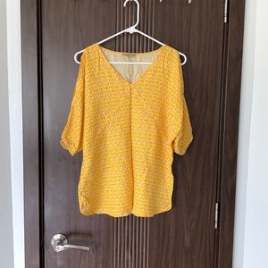 Yellow cold shoulder top